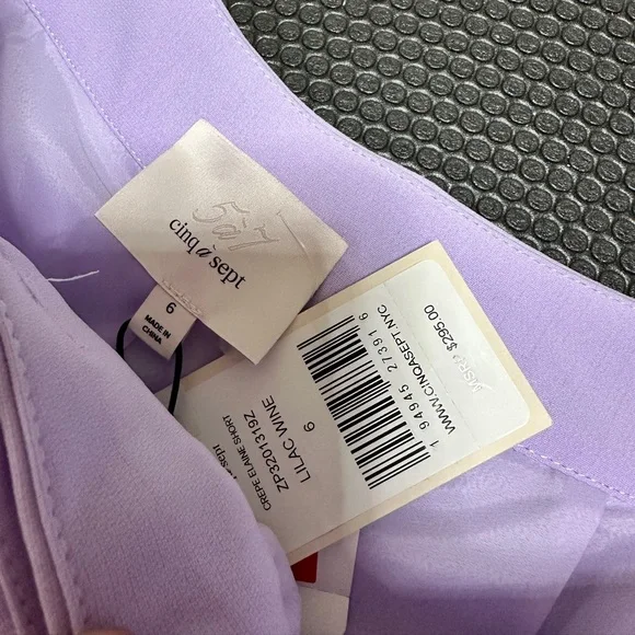 Cinq a Sept Crepe Elaine Short in Lilac Wine